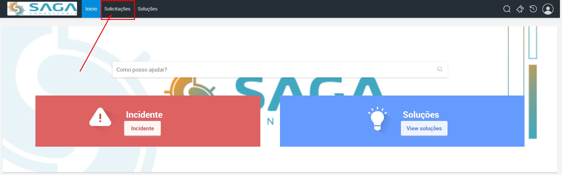Visualizar solicitações abertas